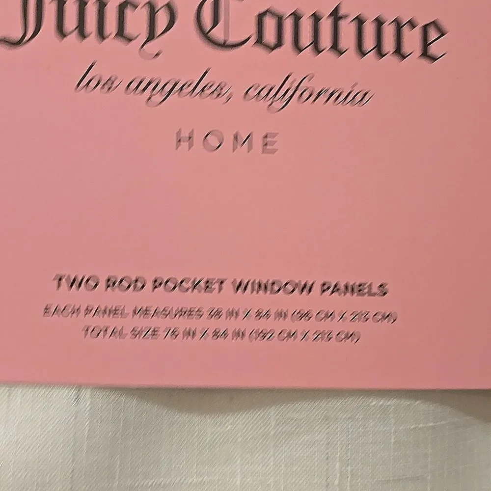 Juicy Couture Home Two Rod Pocket Window Panels- White/Silver